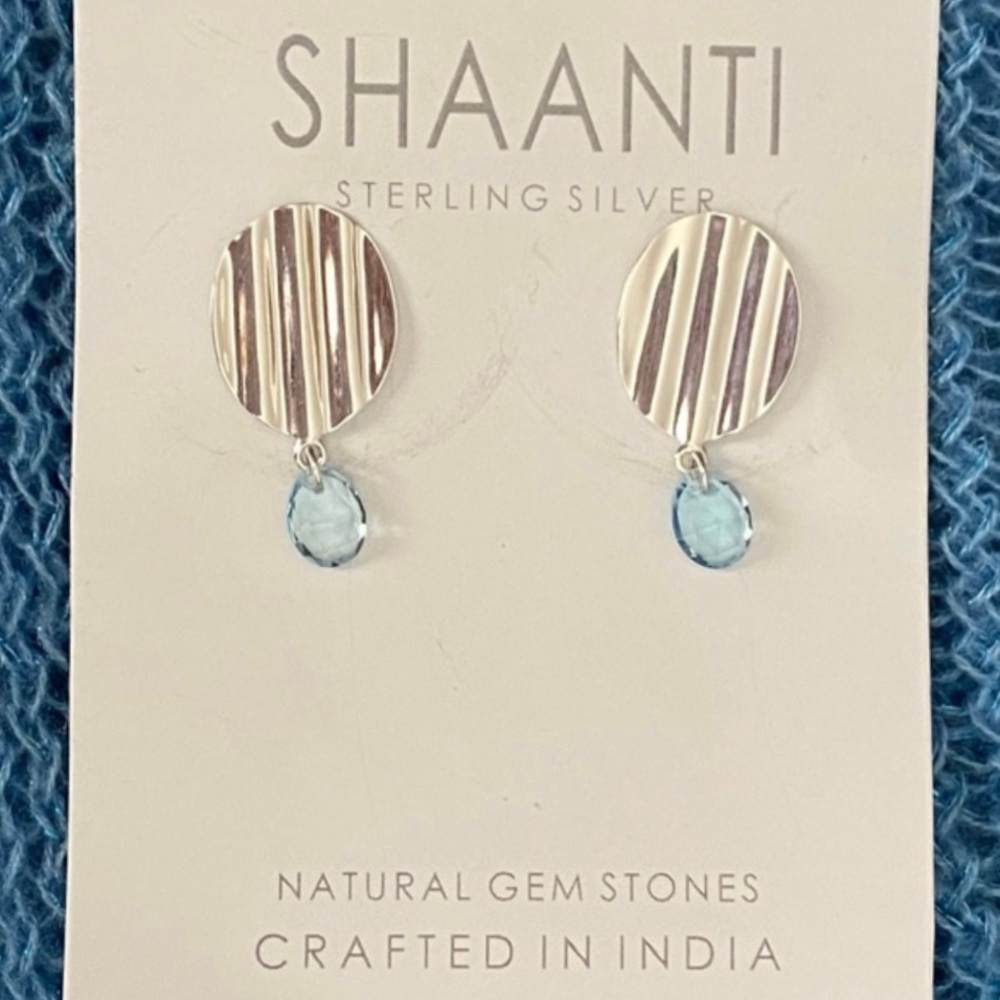 NWT Sterling Silver Blue Topaz Earrings